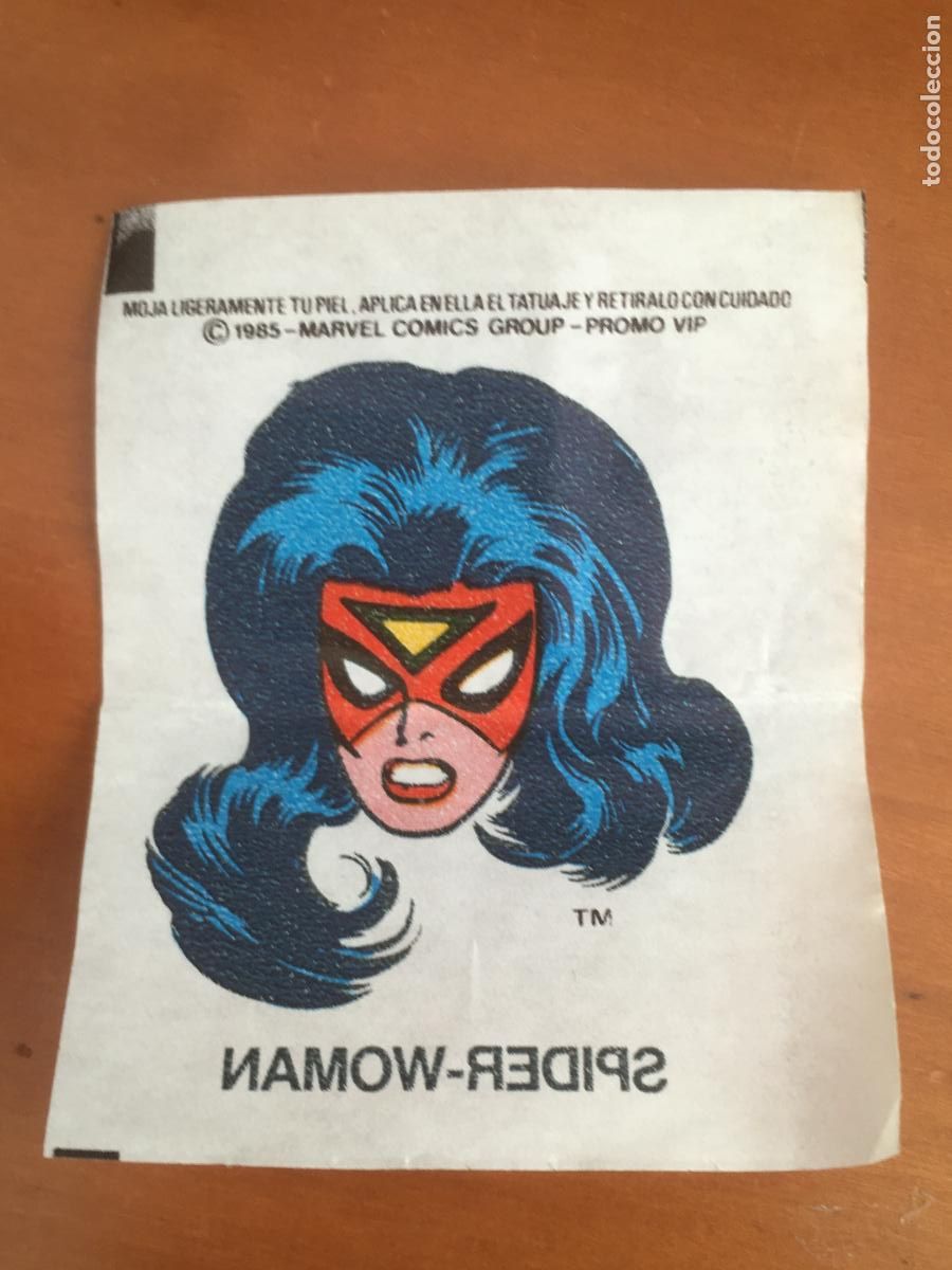 Coleccionismo cromos antiguos: chicle marvel spider woman tatuaje cromo original nunca pegado