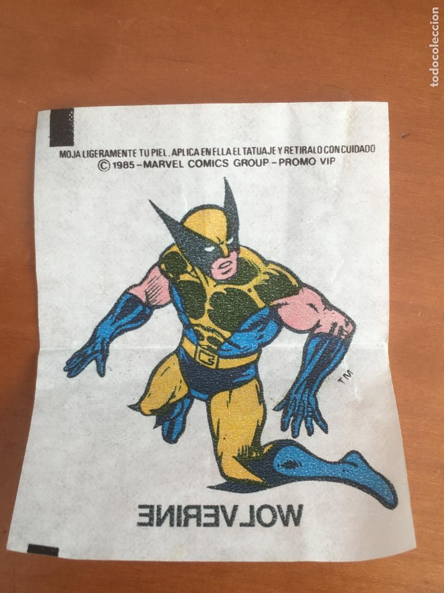 Coleccionismo cromos antiguos: chicle marvel wolverine tatuaje cromo original nunca pegado