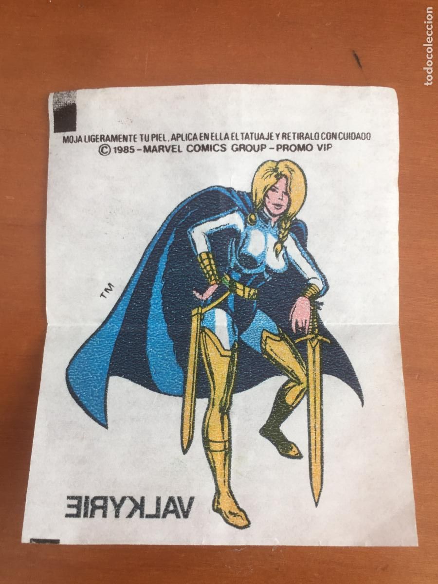 Coleccionismo cromos antiguos: chicle marvel valkyrie tatuaje cromo original nunca pegado