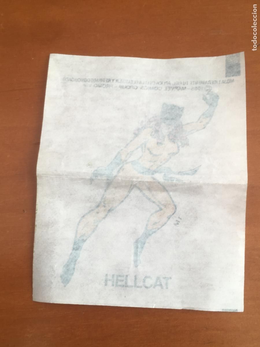 Coleccionismo cromos antiguos: chicle marvel hellcat tatuaje cromo original nunca pegado - Foto 2