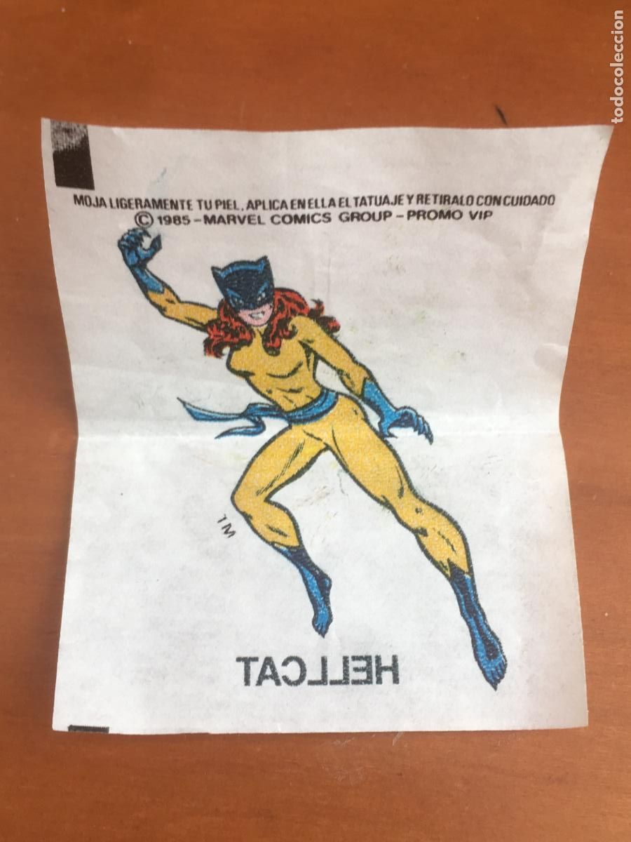 Coleccionismo cromos antiguos: chicle marvel hellcat tatuaje cromo original nunca pegado