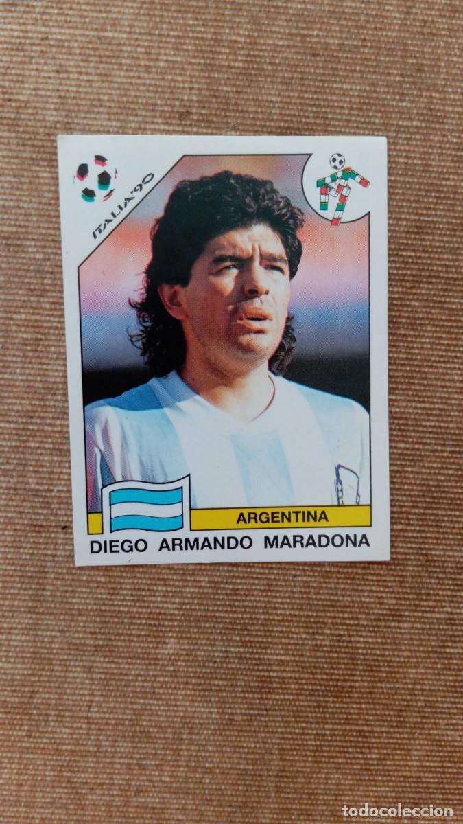 Colecionismo Cromos antigos: Cromo original de Diego Armando Maradona de Italia 90 de Panini