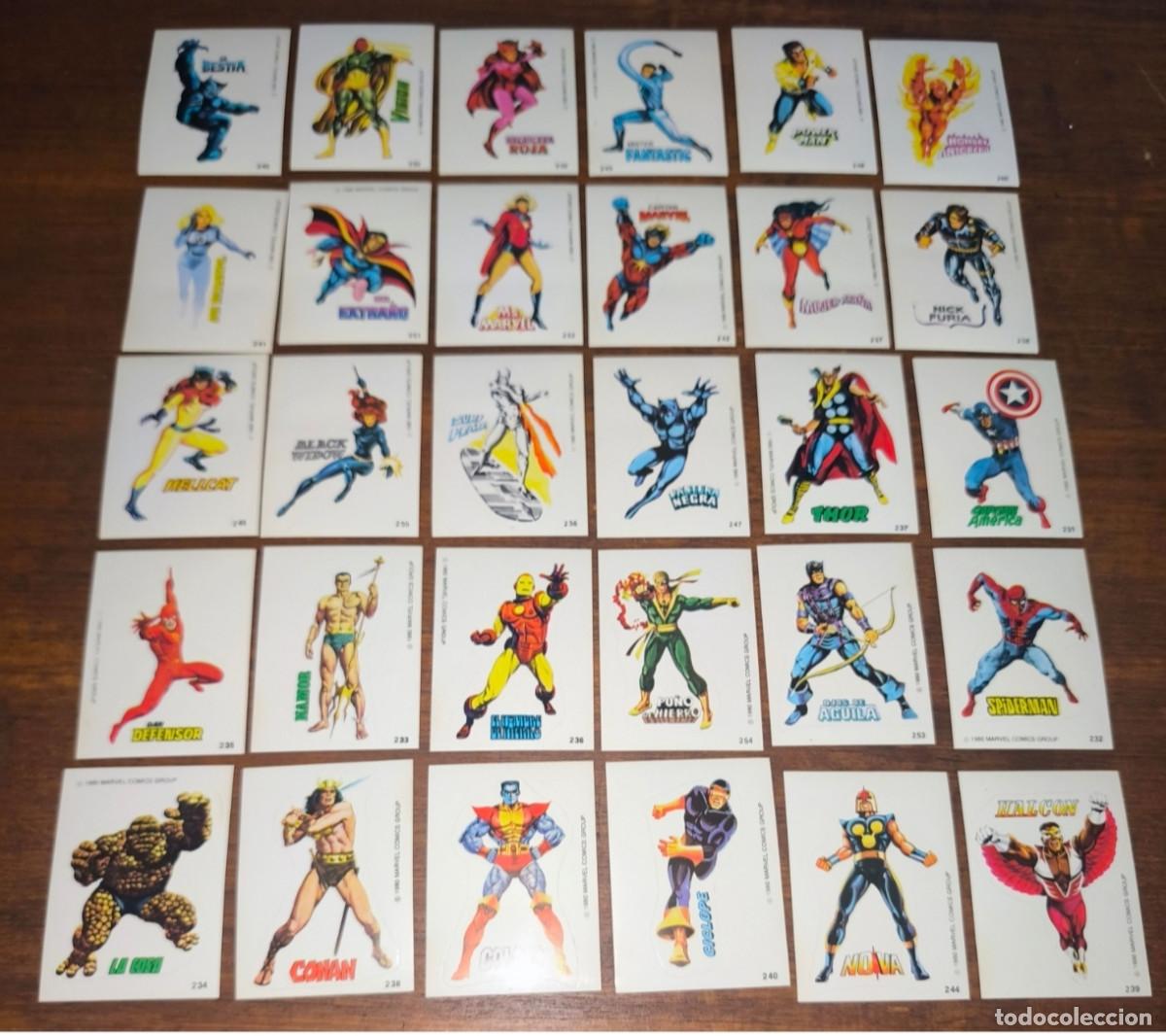 Coleccionismo cromos antiguos: Marvel Superheroes Terrabusi de 1980. Juego completo de 30 tarjetas adhesivas. Original Lopez Espi