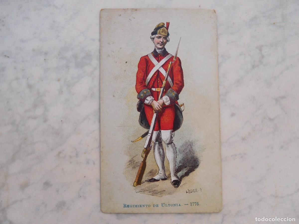 Sammeln alte Sammelbilder: Cromo chocolate Jaime Boix. Uniformes. Regimiento de Ultonia 1775