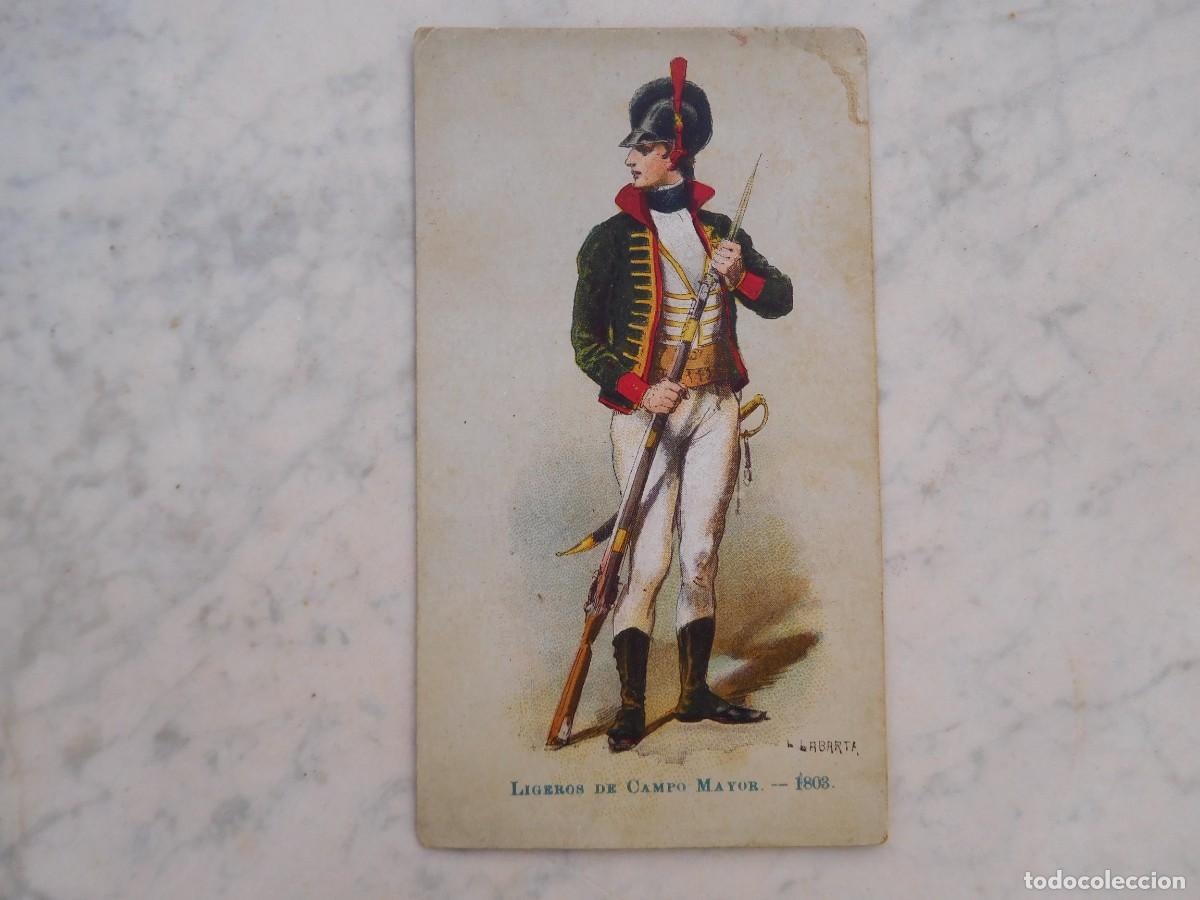 Sammeln alte Sammelbilder: Cromo chocolate Jaime Boix. Uniformes. Ligeros de campo mayor 1808