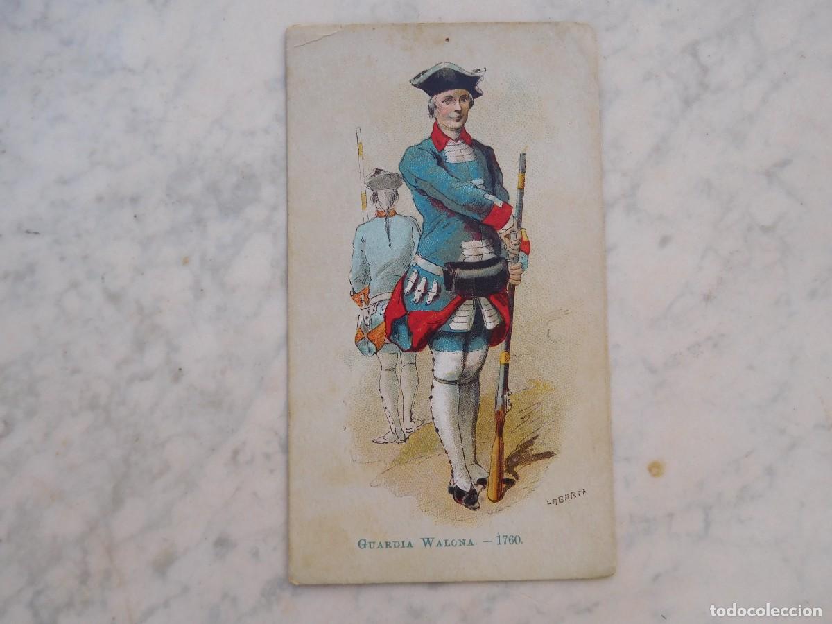 Coleccionismo cromos antiguos: Cromo chocolate Jaime Boix. Uniformes. Guardia Walona 1760