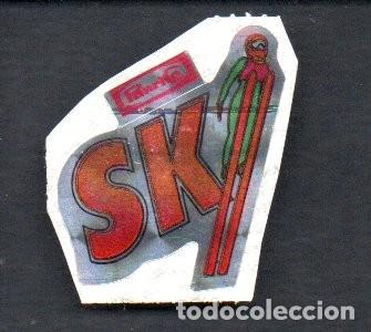 Coleccionismo cromos antiguos: ANTIGUO CROMO TROQUELADO ADHESIVO HOLOGRAFICO PANRICO - SKI PLATEADO -. EDICIONES TREBOL. SIN PEGAR.