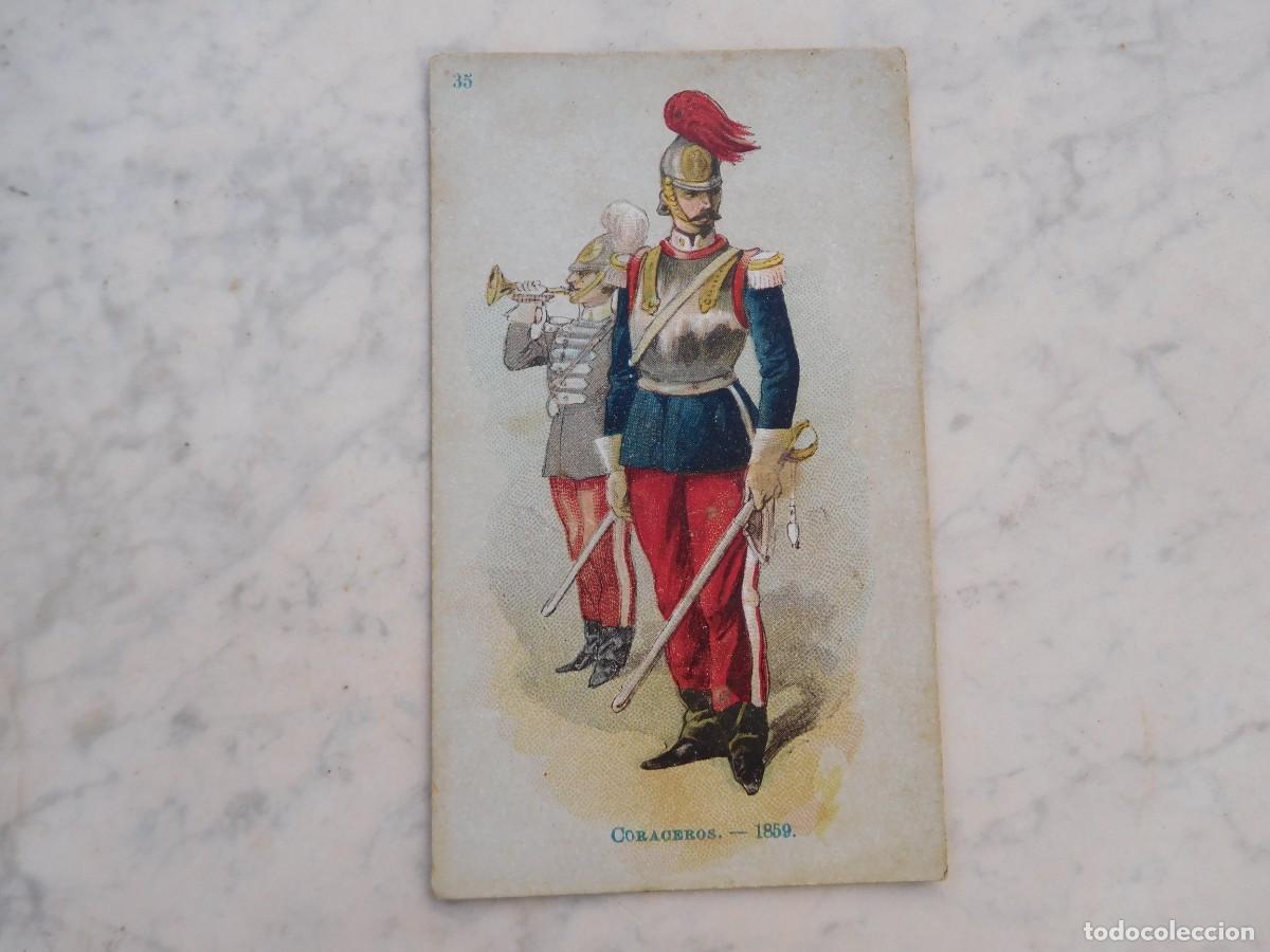 Coleccionismo cromos antiguos: Cromo chocolate Jaime Boix. Uniformes. Coraceros 1859