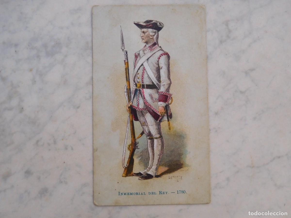 Coleccionismo cromos antiguos: Cromo chocolate Jaime Boix. Uniformes. Inmemorial del rey 1780