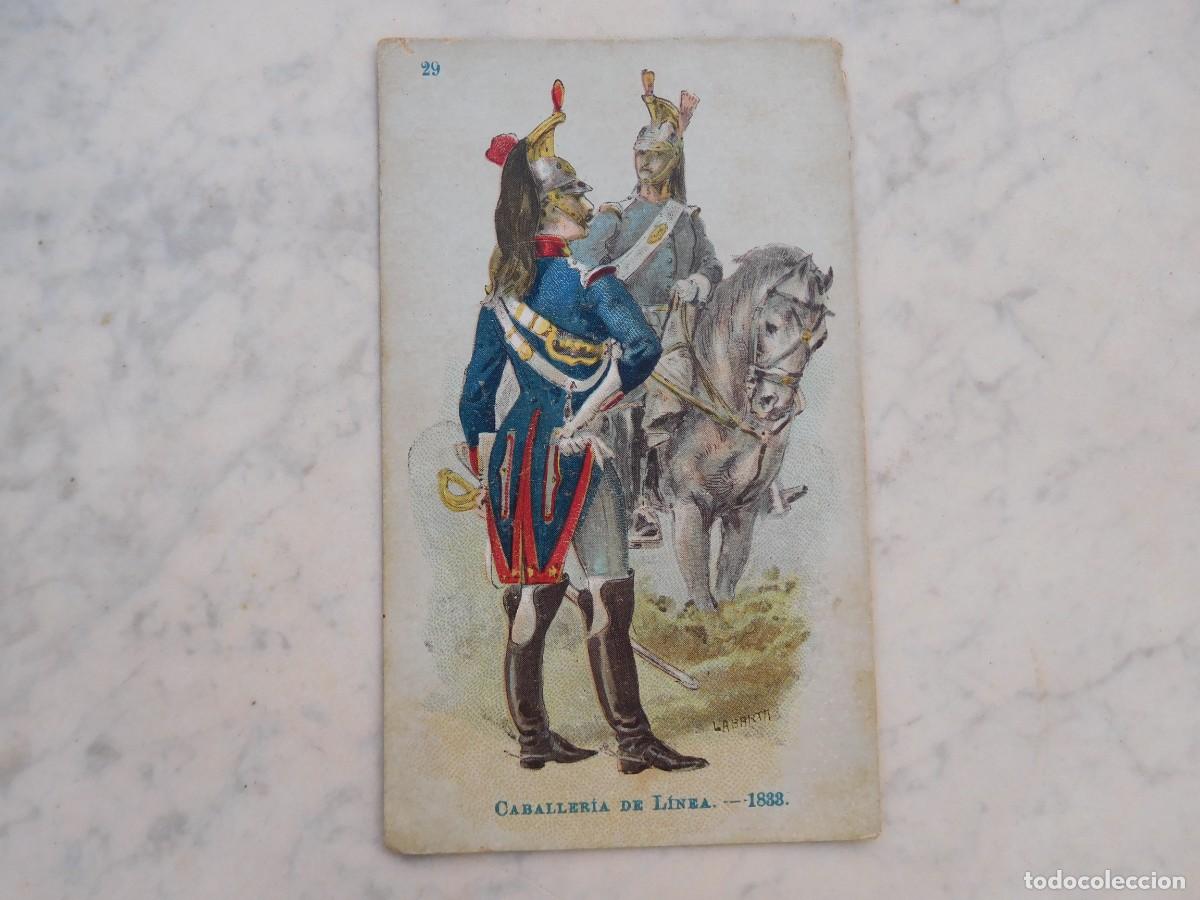 Coleccionismo cromos antiguos: Cromo chocolate Jaime Boix. Uniformes. Caballer&iacute;a de linea 1833