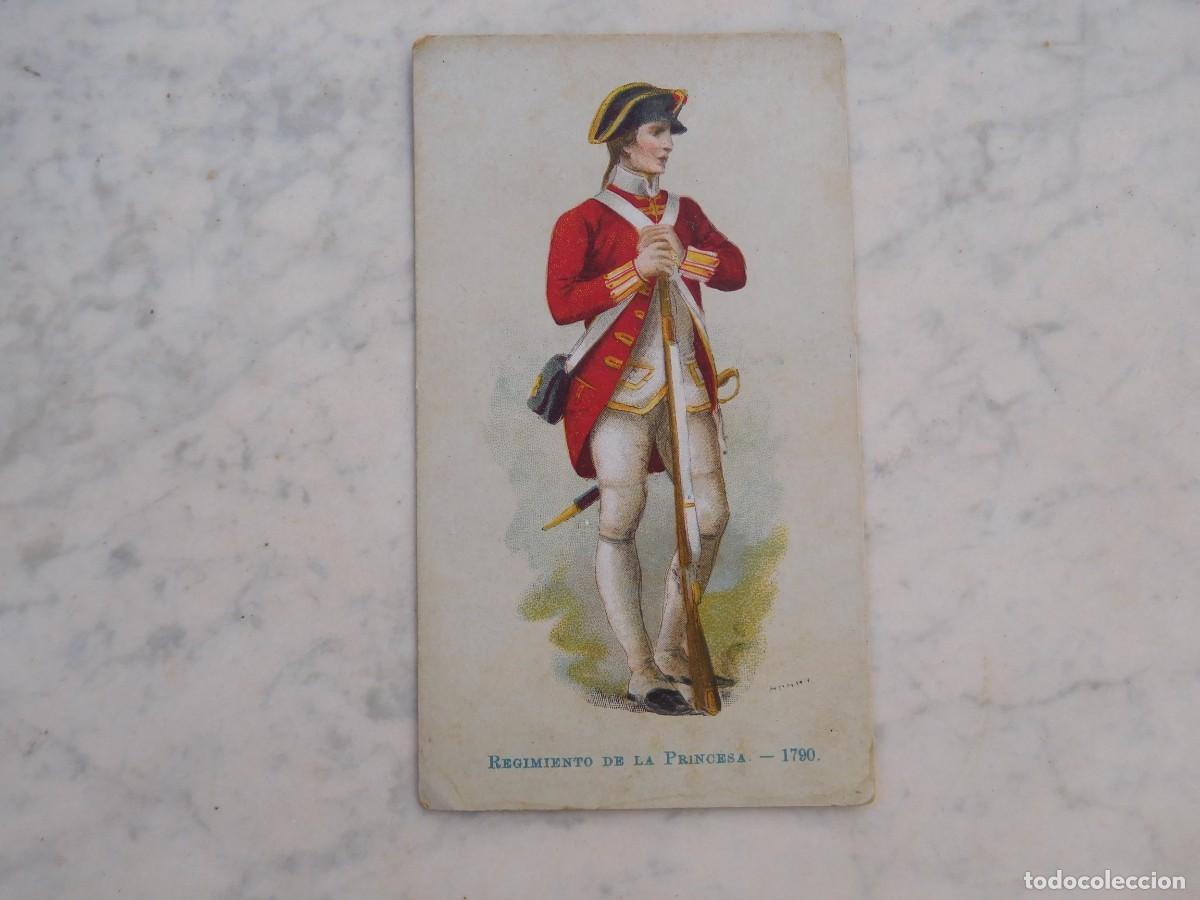 Sammeln alte Sammelbilder: Cromo chocolate Jaime Boix. Uniformes. Regimiento de la princesa 1790