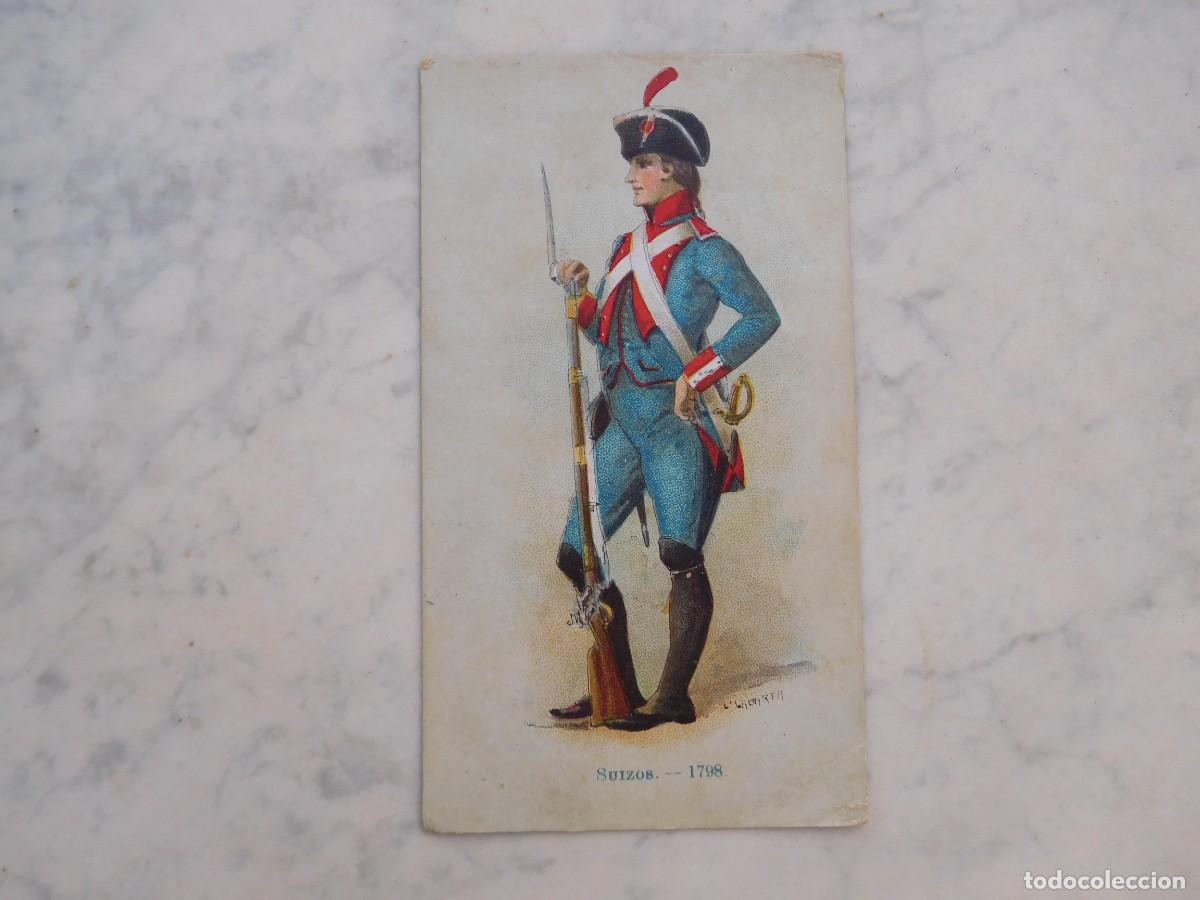 Sammeln alte Sammelbilder: Cromo chocolate Jaime Boix. Uniformes. Suizos 1798