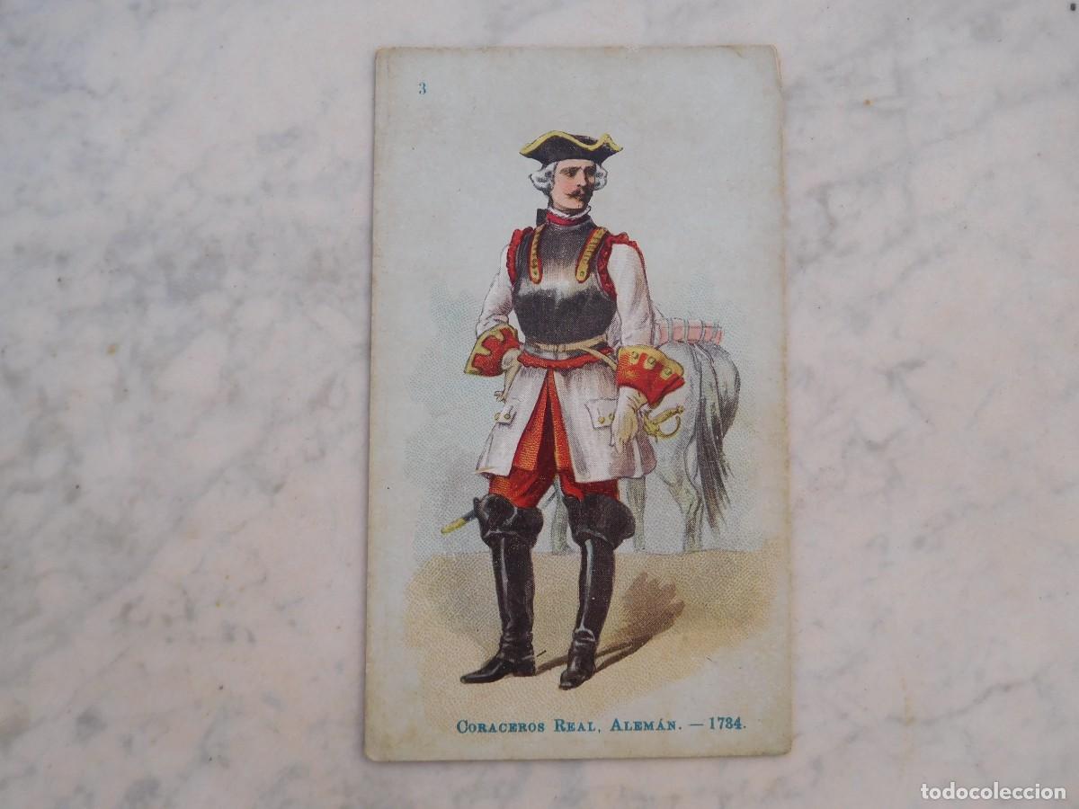 Coleccionismo cromos antiguos: Cromo chocolate Jaime Boix. Coraceros real alem&aacute;n 1784