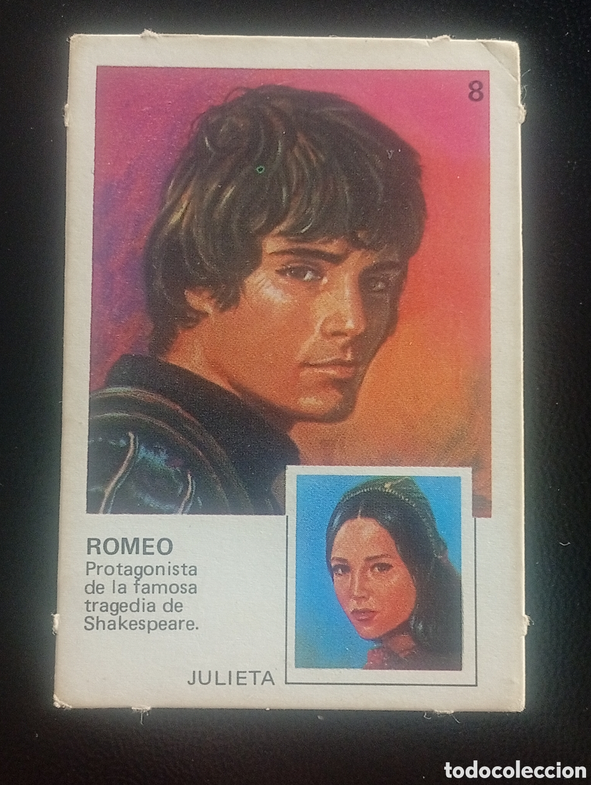 Coleccionismo cromos antiguos: 8 ROMEO JULIETA YUPICROMOS YUPI CROMOS 1977 PASTELITOS ORTIZ PAREJAS FAMOSAS