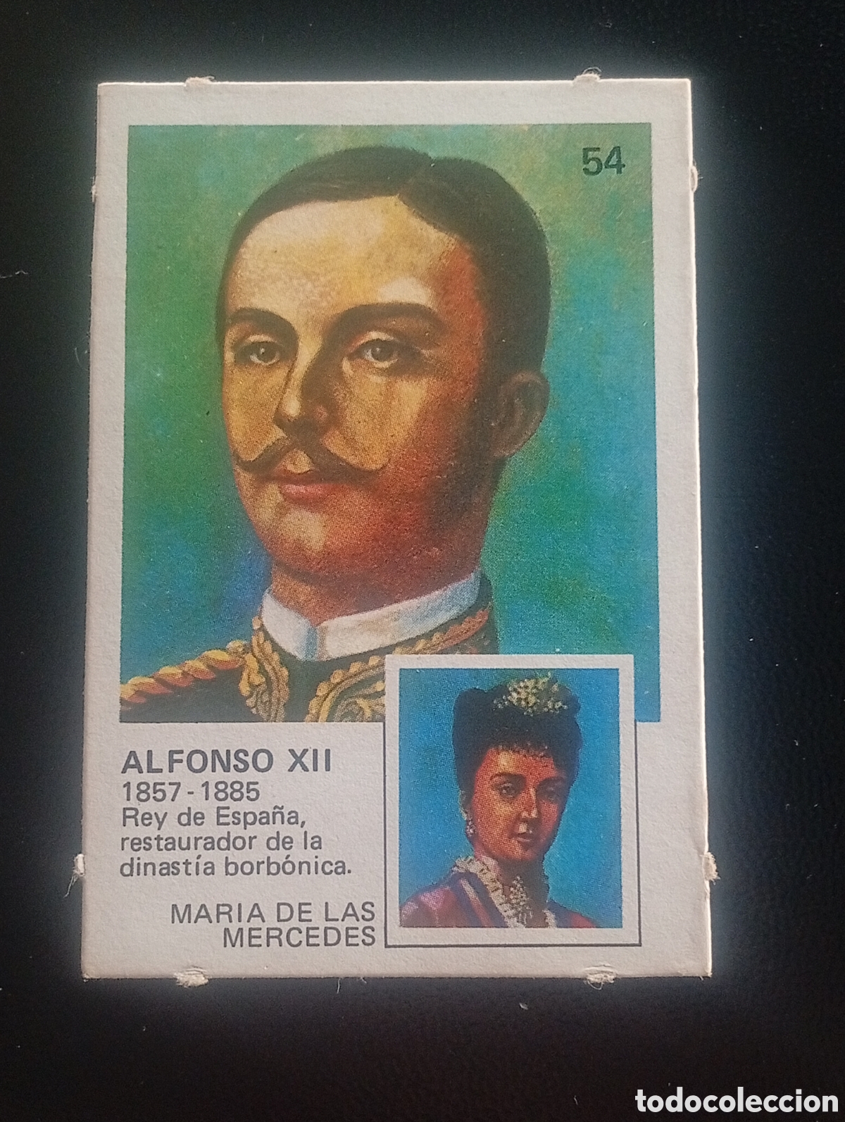 Coleccionismo cromos antiguos: 54 ALFONSO XII MARIA MERCEDES YUPICROMOS YUPI CROMOS 1977 PASTELITOS ORTIZ PAREJAS FAMOSAS