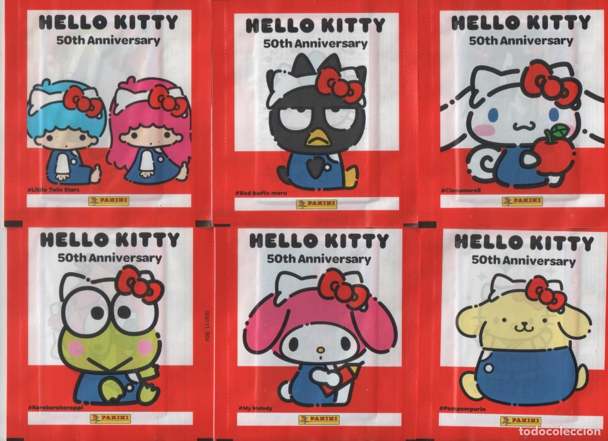 Coleccionismo cromos antiguos: 6 sobres diferentes sin abrir colecci&oacute;n Hello Kitty 50 aniversario Panini
