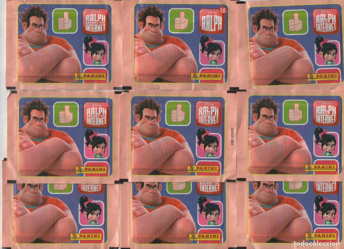 Coleccionismo cromos antiguos: 10 sobres sin abrir colecci&oacute;n Ralph rompe internet de Panini