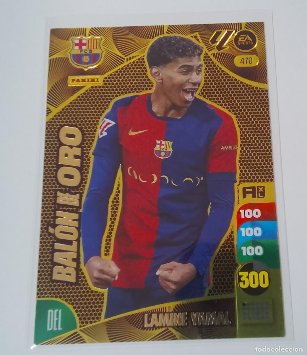 Coleccionismo cromos antiguos: Adrenalyn XL 24 25 bal&oacute;n de oro lamine yamal 470 barcelona