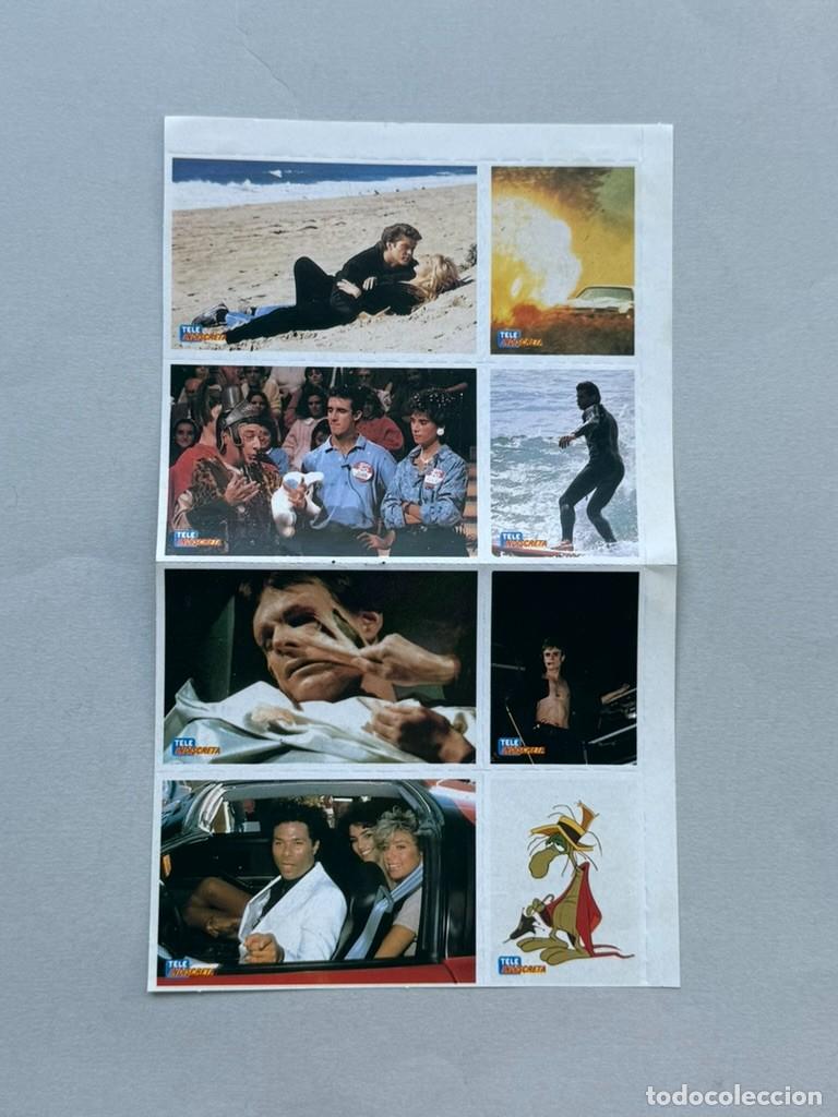 Coleccionismo cromos antiguos: Hoja de cromos Tele Indiscreta. Varias Series. 8 cromos.