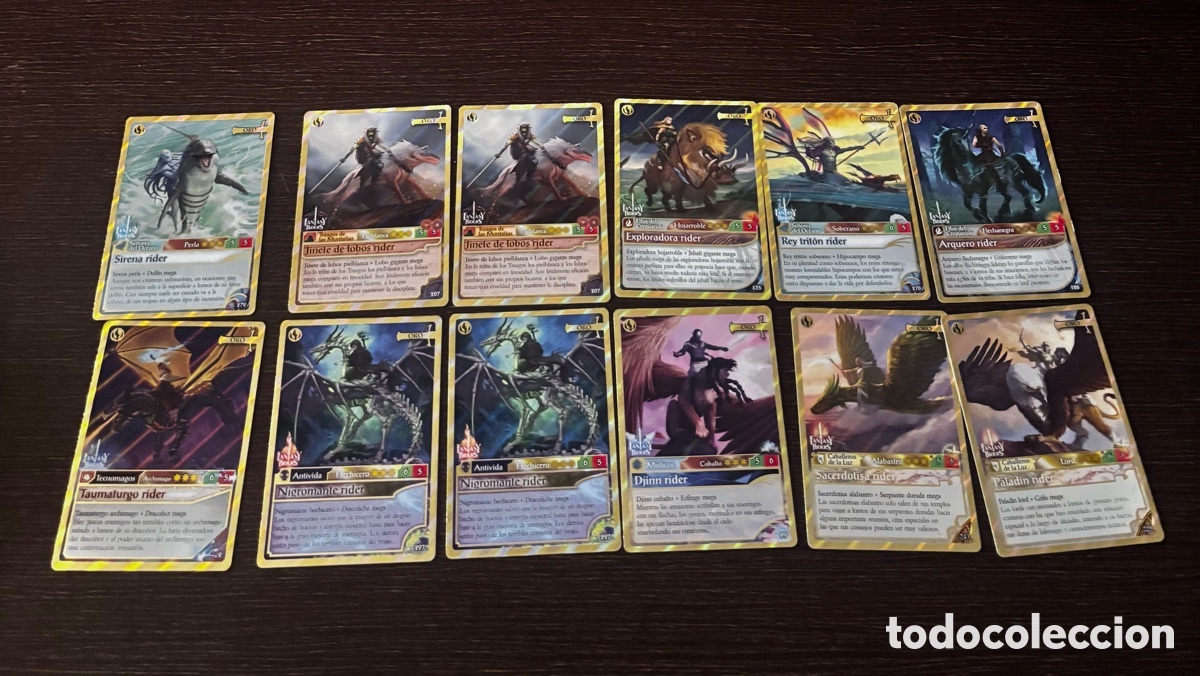 Coleccionismo cromos antiguos: Fantasy Riders Panini 2018 &ndash; Lote 12 cartas Oro