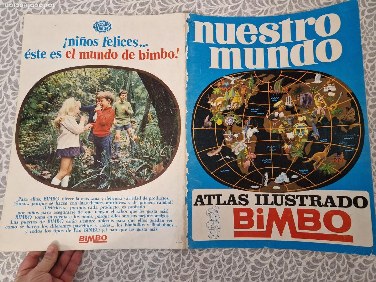 Coleccionismo cromos antiguos: gran album bimbo nuestro mundo 1 atlas 225 cromos pastelitos Ibis 1968 retro vintage faltan 16