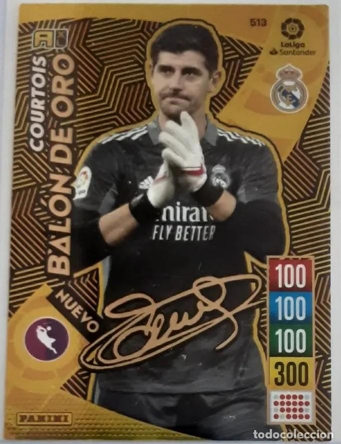 Coleccionismo cromos antiguos: Cromo Adrenalyn xl 21 22 courtois real madrid 513 nuevo bal&oacute;n de oro