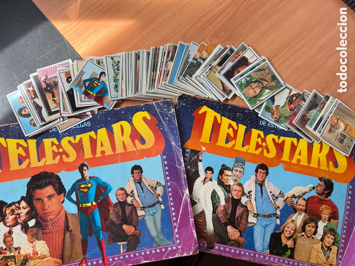 Coleccionismo cromos antiguos: 2 &aacute;lbumes cromos Tele Stars + Lotazo cromos