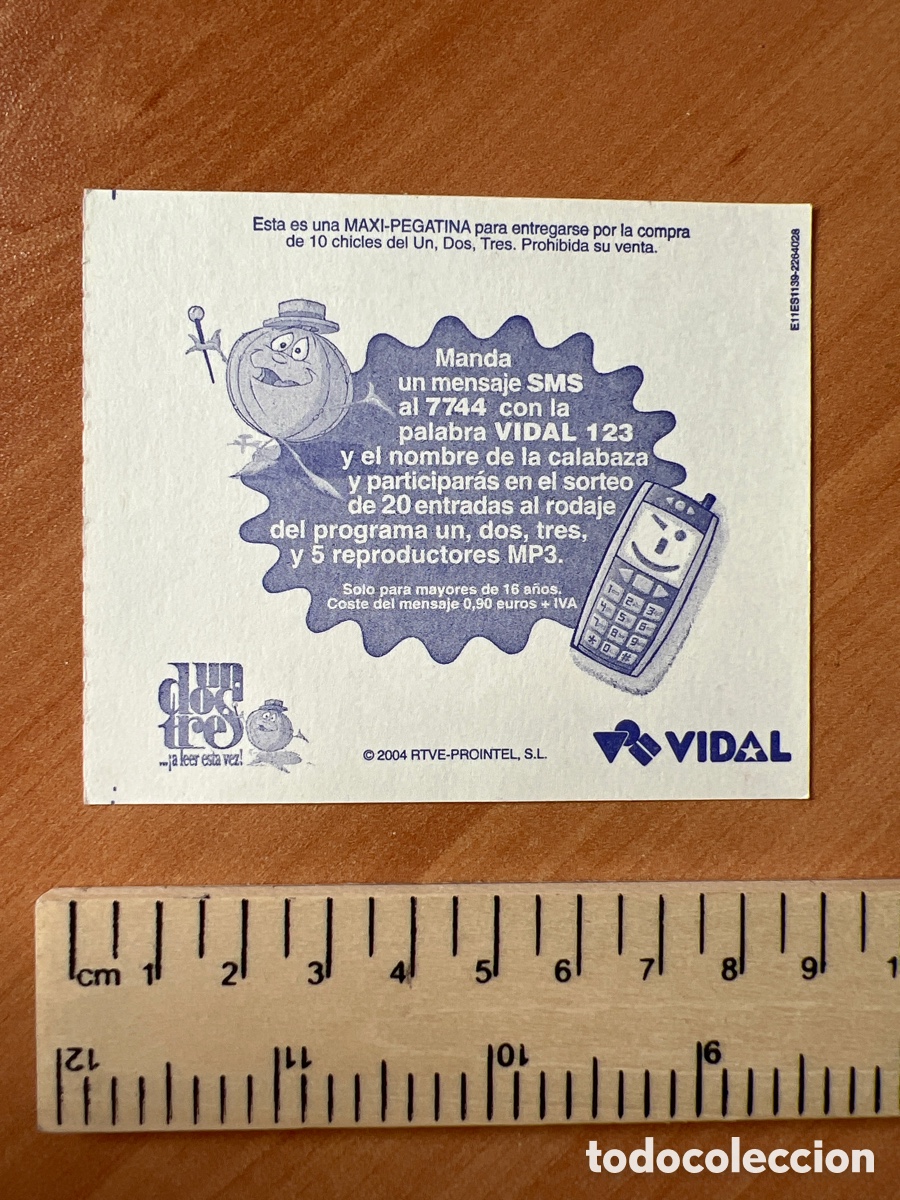 Coleccionismo cromos antiguos: Cromo Un Dos Tres vidal chicle - Foto 2