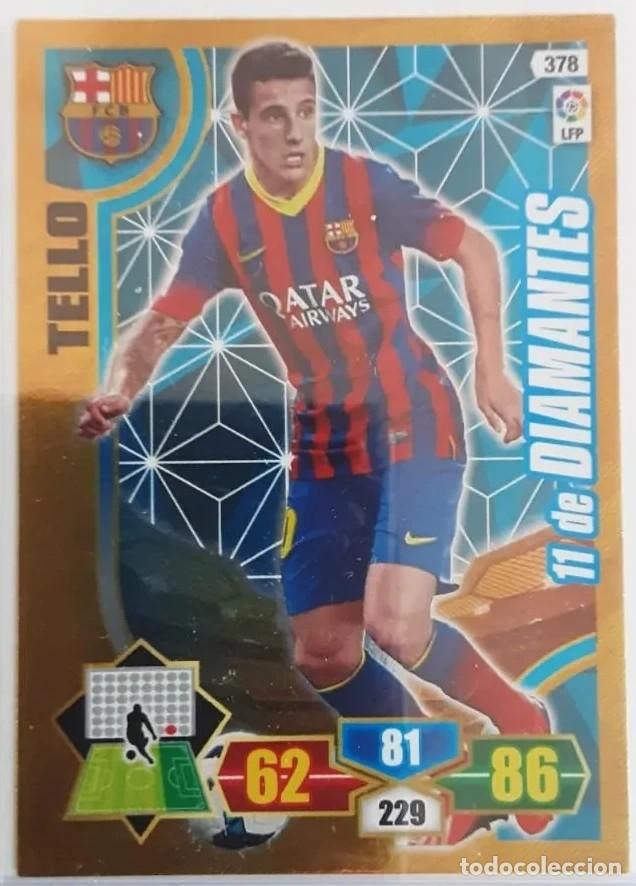 Coleccionismo cromos antiguos: Cromo Adrenalyn xl 13 14 Tello Barcelona 11 de diamantes