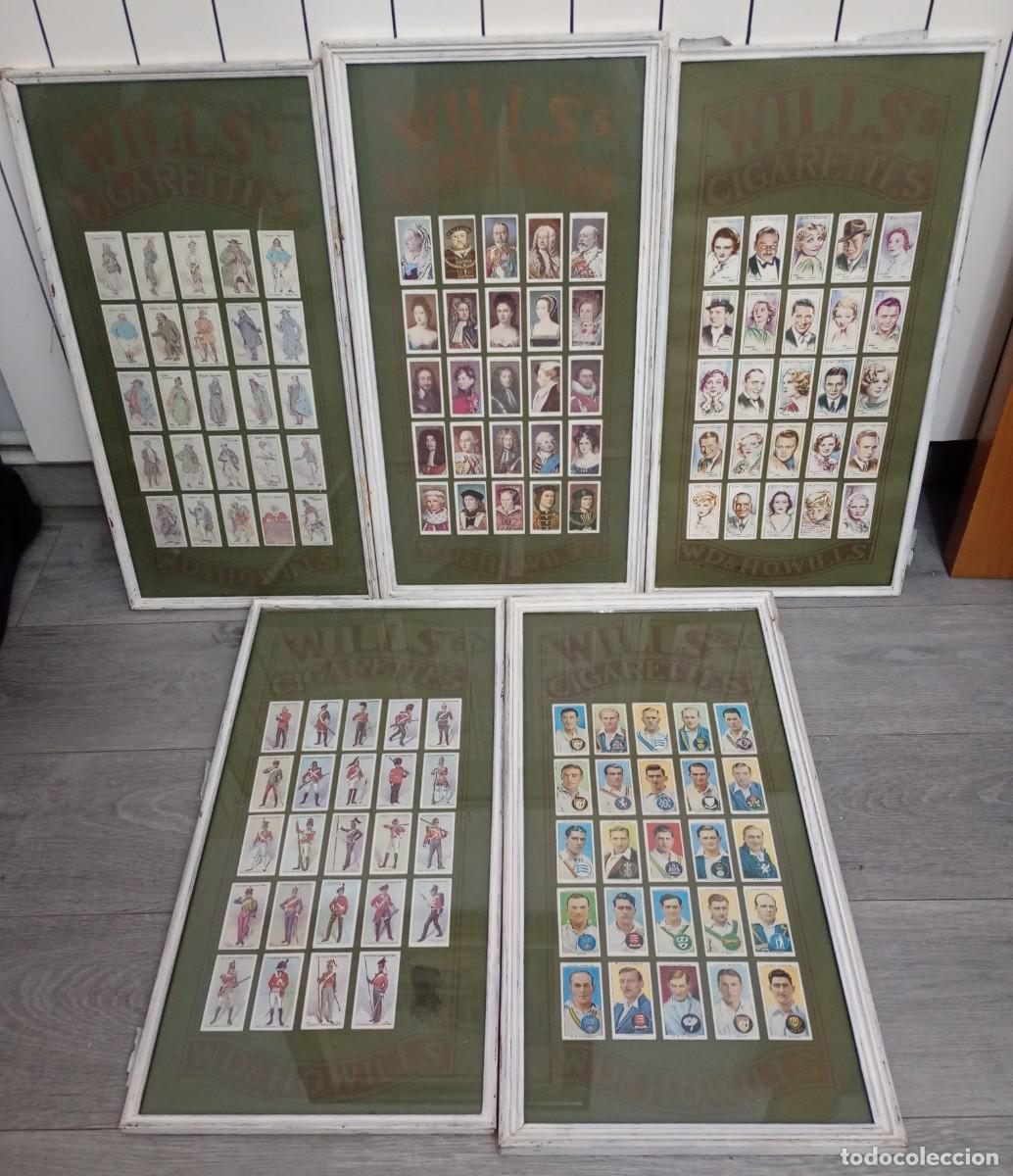 Coleccionismo cromos antiguos: 5 cuadros de cromos de los a&ntilde;os 30 de wills cigarettes