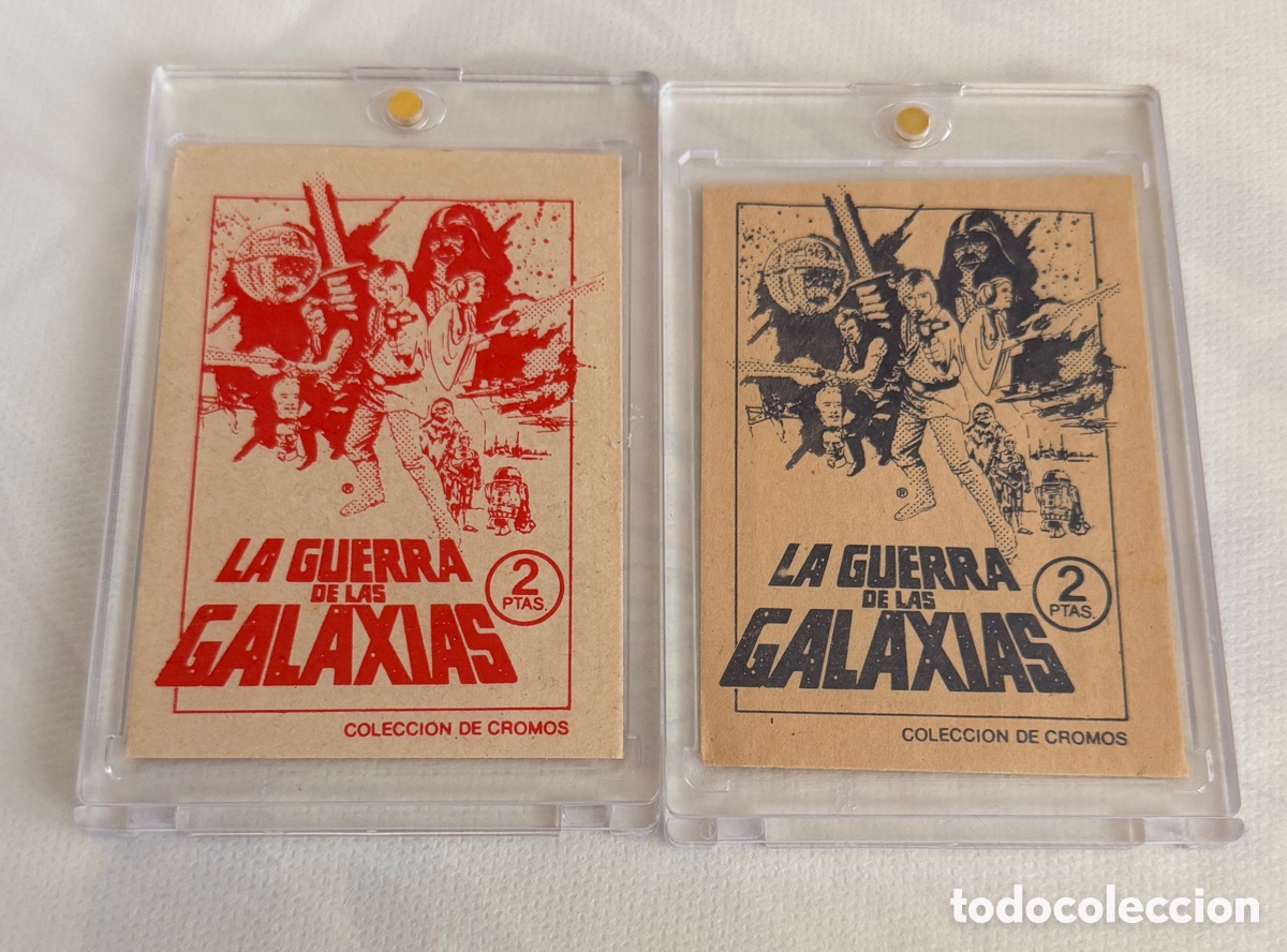 Coleccionismo cromos antiguos: STAR WARS Pacosa Dos 1977 &ndash; Sobres Azul + Rojo &ndash; Cerrados