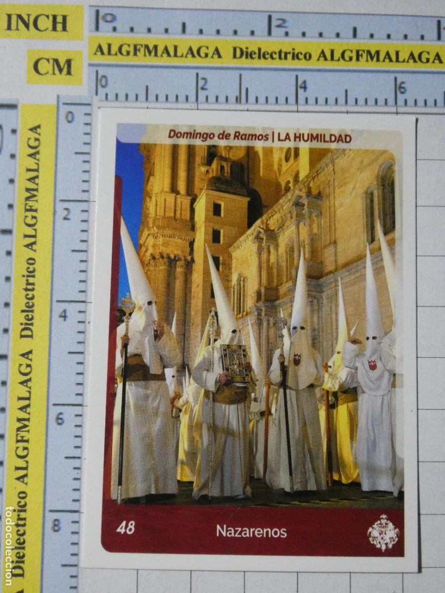 Coleccionismo cromos antiguos: CROMO TARJETA HOLY CARDS SEMANA SANTA M&Aacute;LAGA. 48 NAZARENOS HUMILDAD