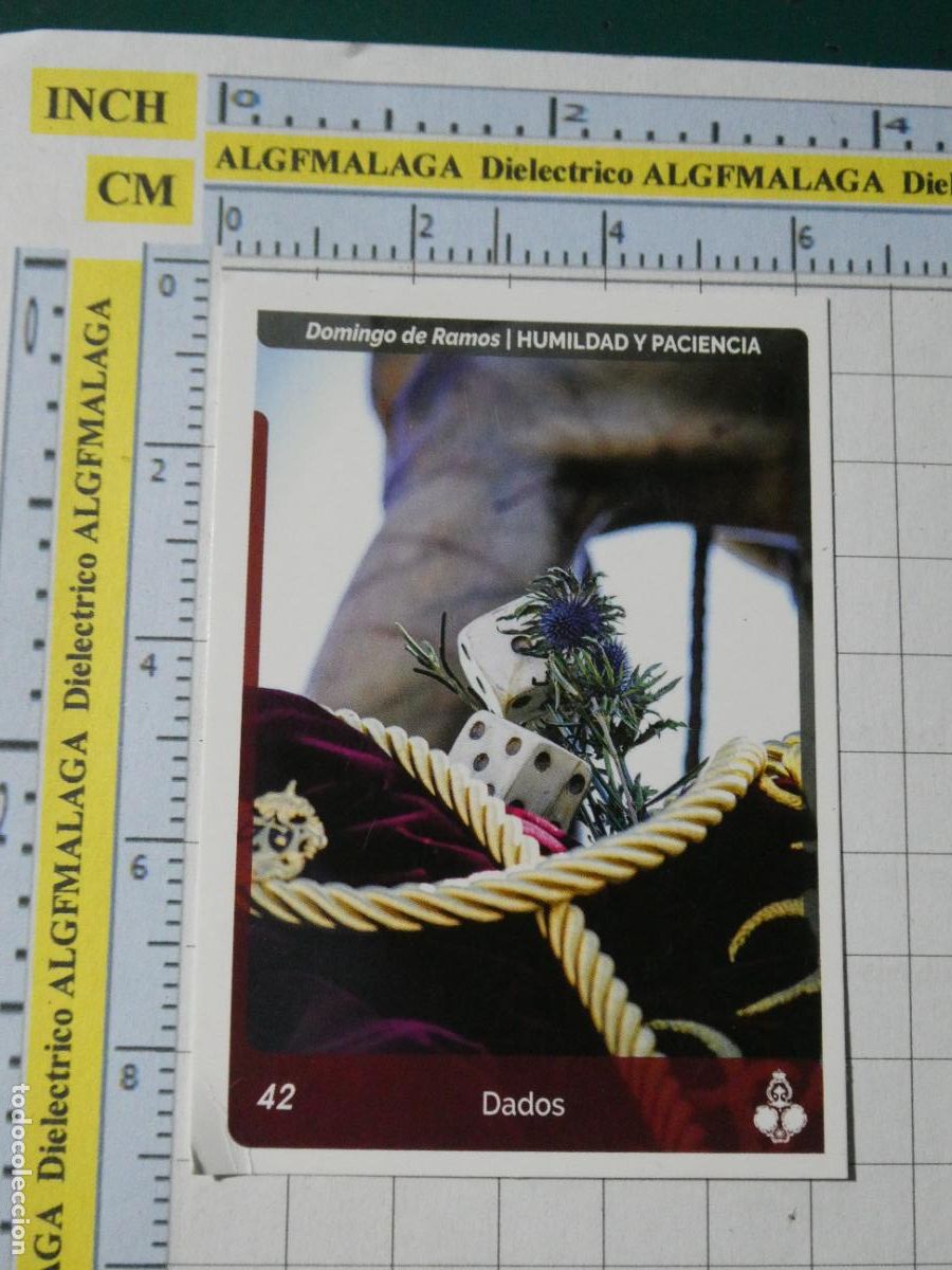 Coleccionismo cromos antiguos: CROMO TARJETA HOLY CARDS SEMANA SANTA M&Aacute;LAGA. 42 HUMILDAD Y PACIENCIA DADOS