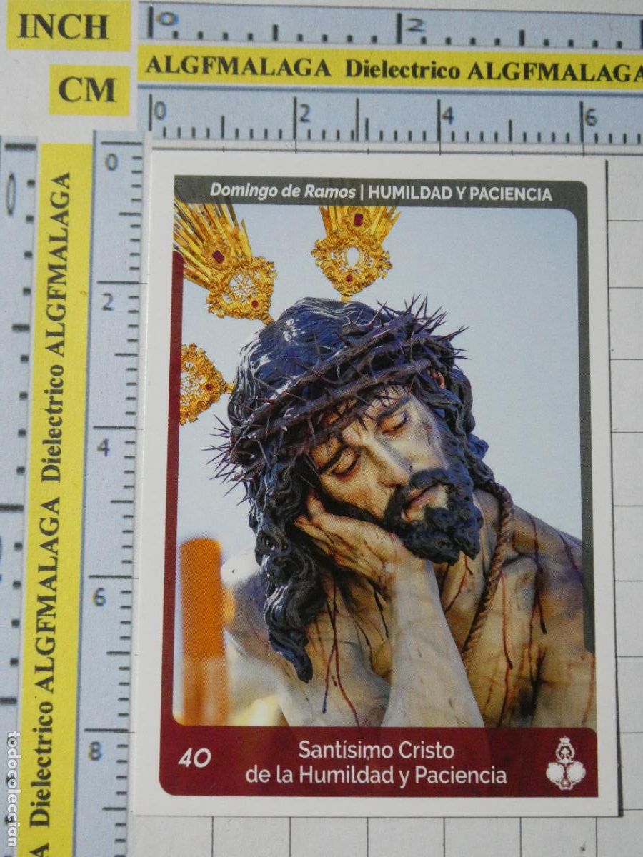 Coleccionismo cromos antiguos: CROMO TARJETA HOLY CARDS SEMANA SANTA M&Aacute;LAGA. 40 HUMILDAD Y PACIENCIA SANT&Iacute;SIMO CRISTO