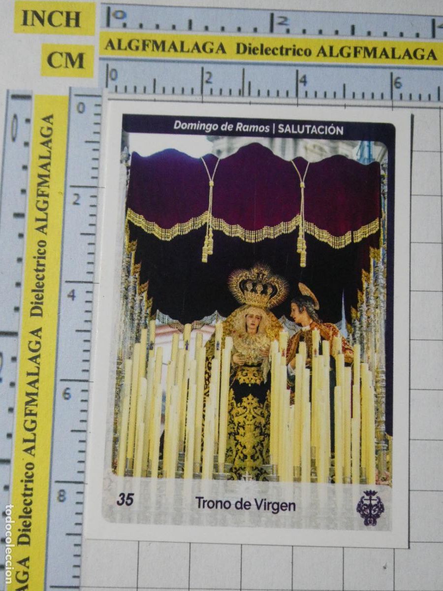 Coleccionismo cromos antiguos: CROMO TARJETA HOLY CARDS SEMANA SANTA M&Aacute;LAGA. 35 SALUTACI&Oacute;N TRONO DE VIRGEN