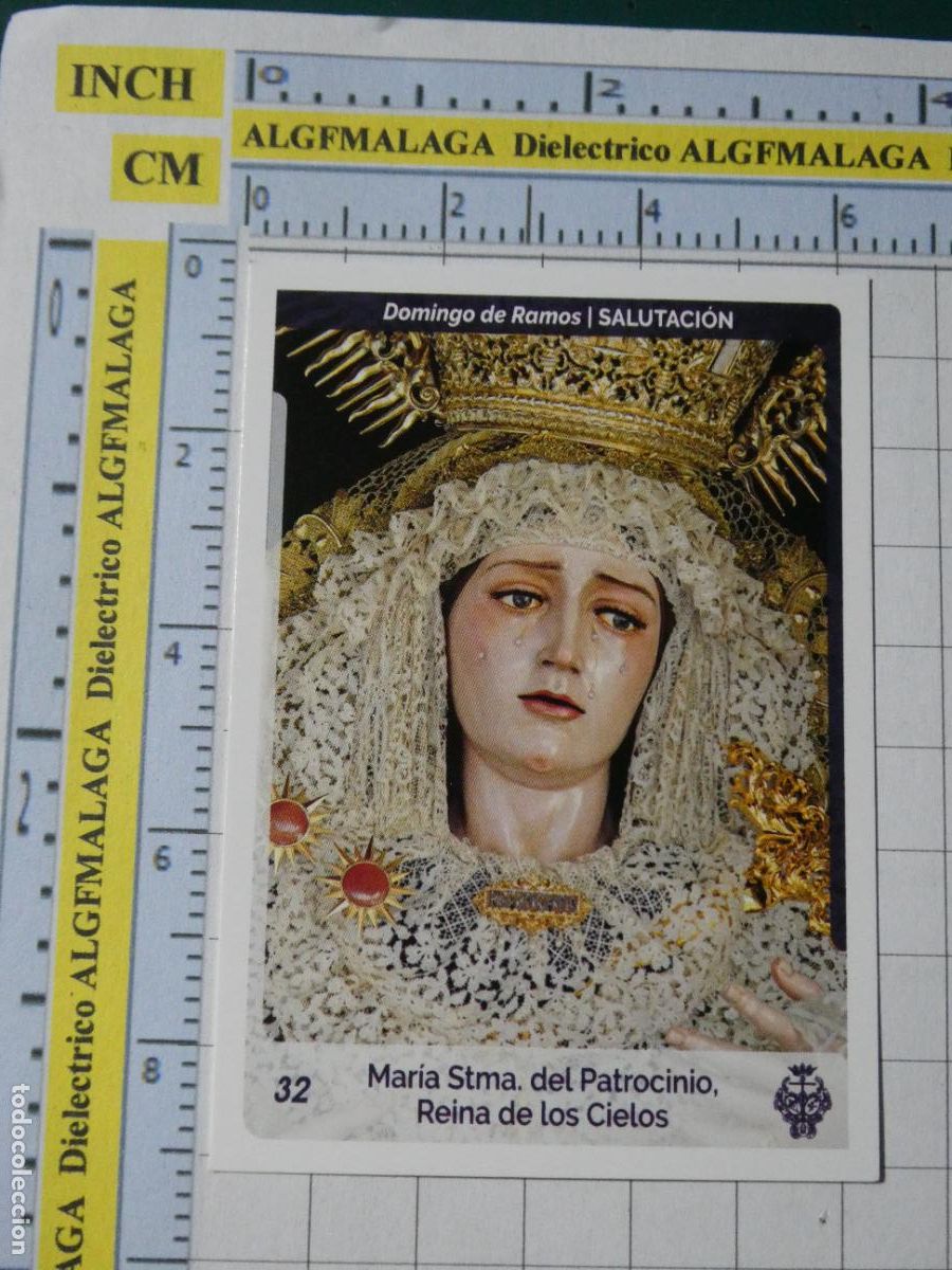 Coleccionismo cromos antiguos: CROMO TARJETA HOLY CARDS SEMANA SANTA M&Aacute;LAGA. 32 SALUTACI&Oacute;N MAR&Iacute;A SANT&Iacute;SIMA DEL PATROCINIO