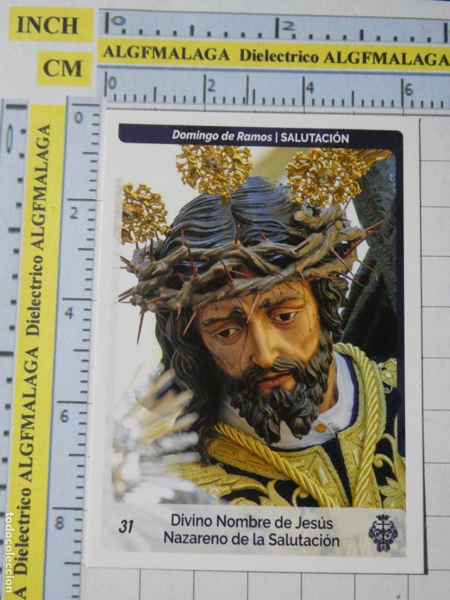 Coleccionismo cromos antiguos: CROMO TARJETA HOLY CARDS SEMANA SANTA M&Aacute;LAGA. 31 SALUTACI&Oacute;N DIVINO NOMBRE DE JESUS NAZARENO