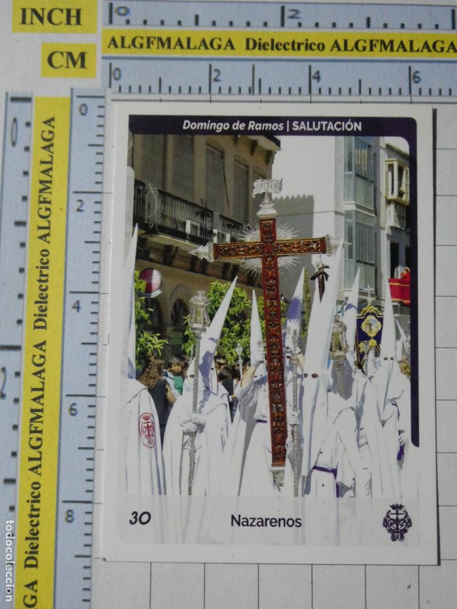 Coleccionismo cromos antiguos: CROMO TARJETA HOLY CARDS SEMANA SANTA M&Aacute;LAGA. 30 SALUTACI&Oacute;N NAZARENOS