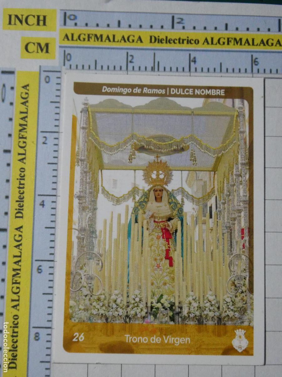 Coleccionismo cromos antiguos: CROMO TARJETA HOLY CARDS SEMANA SANTA M&Aacute;LAGA. 26 DULCE NOMBRE TRONO DE VIRGEN