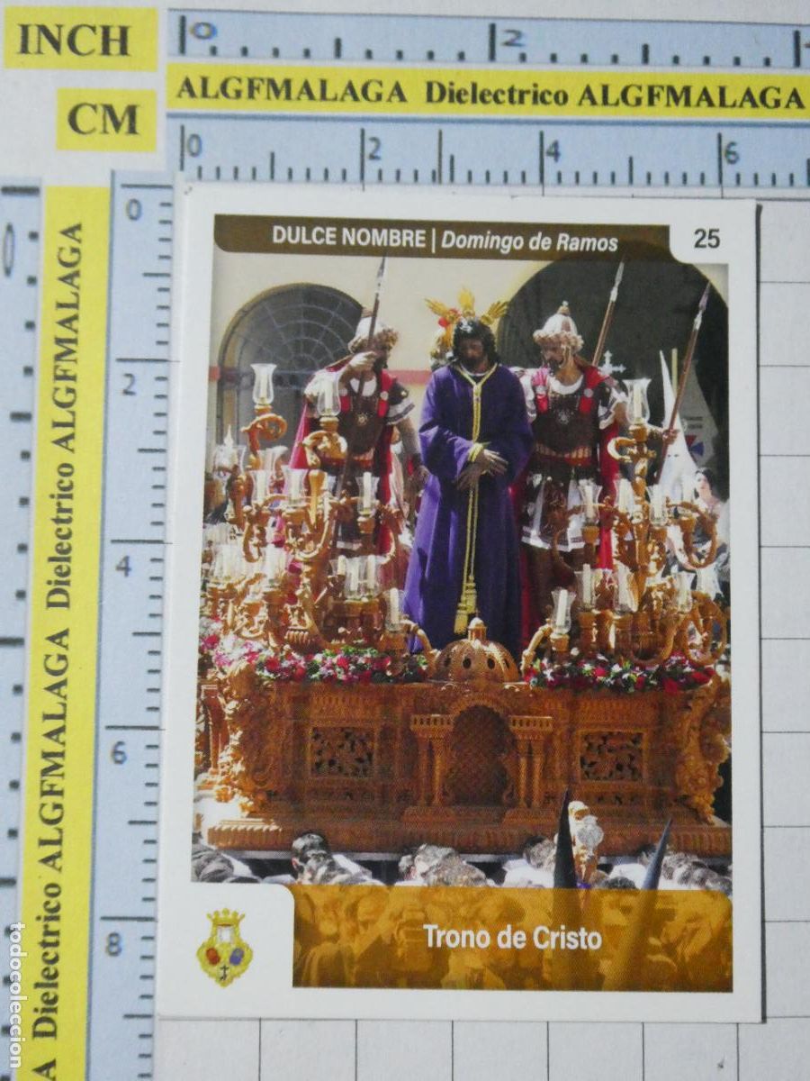 Coleccionismo cromos antiguos: CROMO TARJETA HOLY CARDS SEMANA SANTA M&Aacute;LAGA. 25 DULCE NOMBRE TRONO DE CRISTO