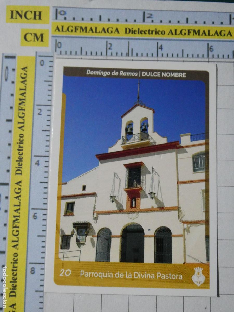 Coleccionismo cromos antiguos: CROMO TARJETA HOLY CARDS SEMANA SANTA M&Aacute;LAGA. 20 DULCE NOMBRE PARROQUIA DIVINA PASTORA