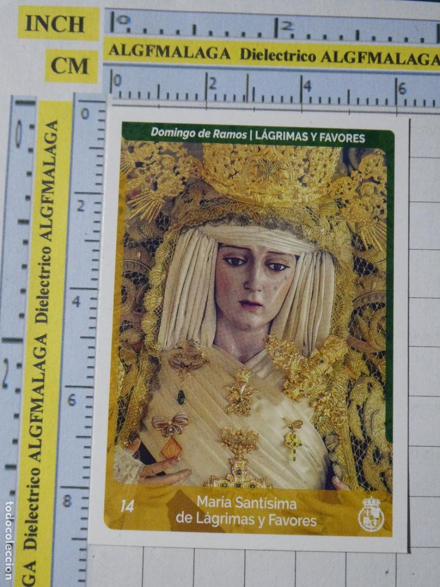 Coleccionismo cromos antiguos: CROMO TARJETA HOLY CARDS SEMANA SANTA M&Aacute;LAGA. 14 L&Aacute;GRIMAS Y FAVORES MAR&Iacute;A SANT&Iacute;SIMA