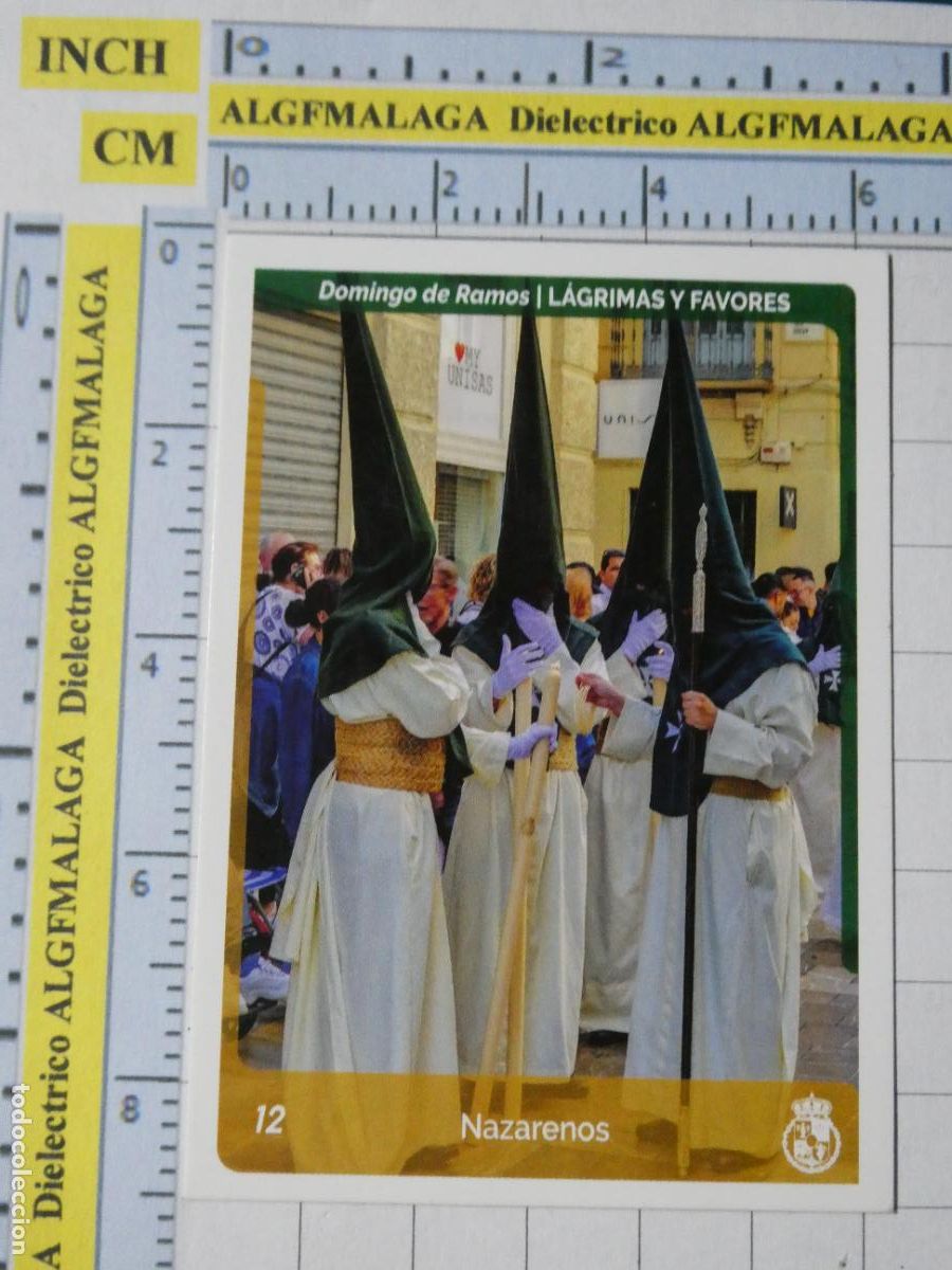 Coleccionismo cromos antiguos: CROMO TARJETA HOLY CARDS SEMANA SANTA M&Aacute;LAGA. 12 L&Aacute;GRIMAS Y FAVORES. NAZARENOS