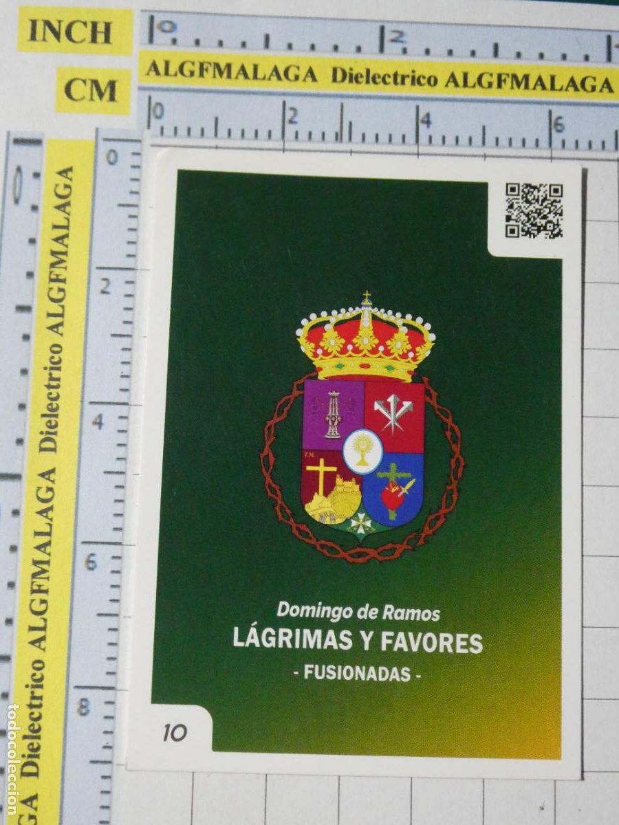 Coleccionismo cromos antiguos: CROMO TARJETA HOLY CARDS SEMANA SANTA M&Aacute;LAGA. 10 L&Aacute;GRIMAS Y FAVORES. FUSIONADAS ESCUDO
