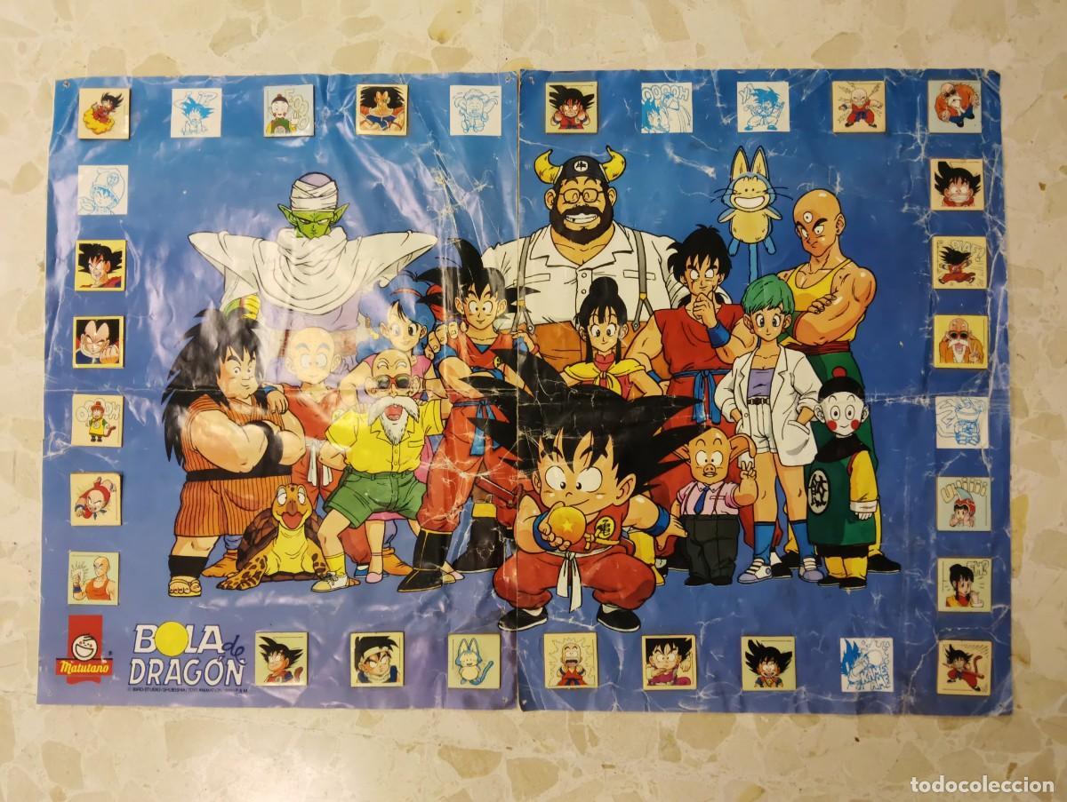 Super Poster 15 y 16 - Matutano - Dragon Ball Z Bola de Dragon - Faltan 7 Cromos - 1989