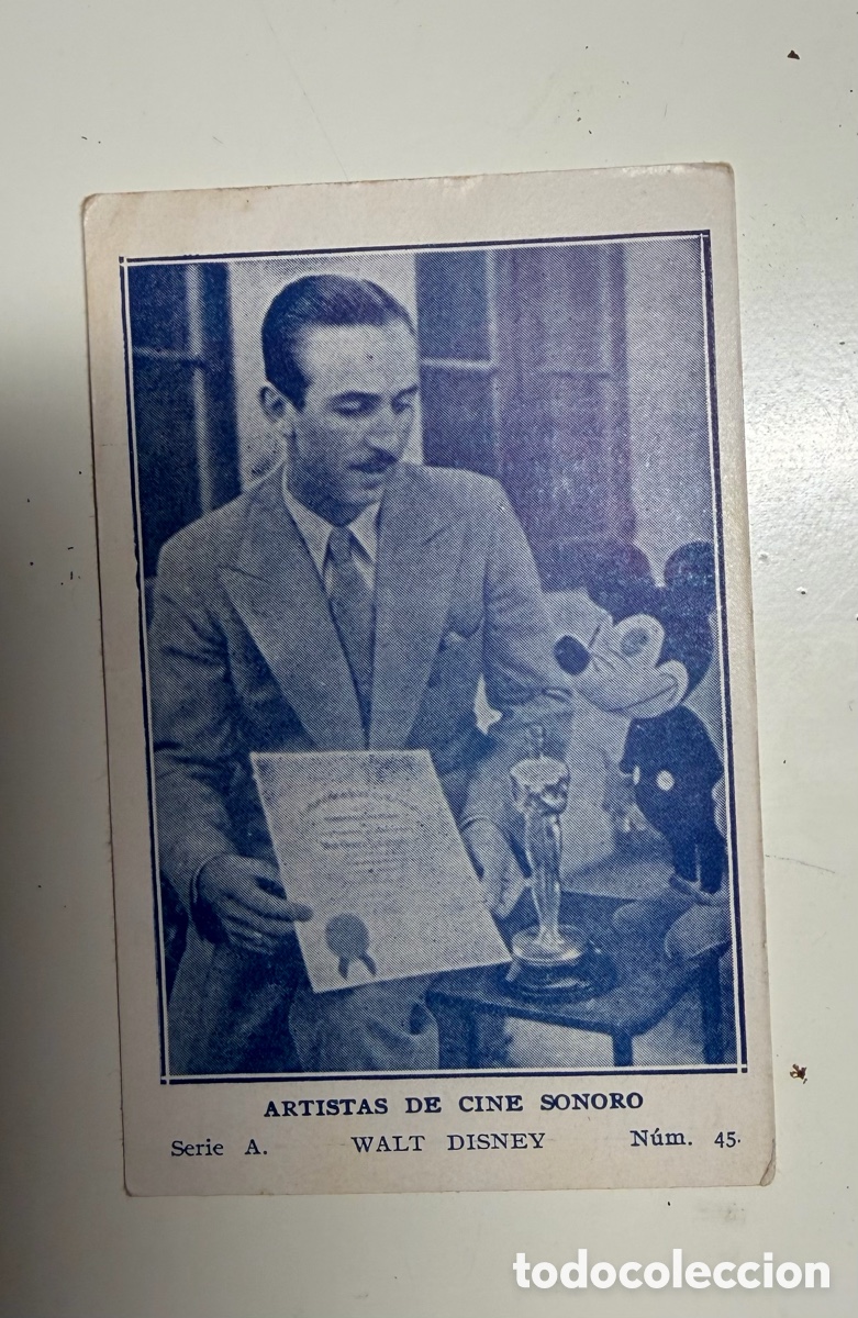 Coleccionismo cromos antiguos: CROMO ARTISTAS CINE SONORO, N&Uacute;MERO 45, (CHOCOLATES VIRGEN DEL BELEN), WALT DISNEY!!!
