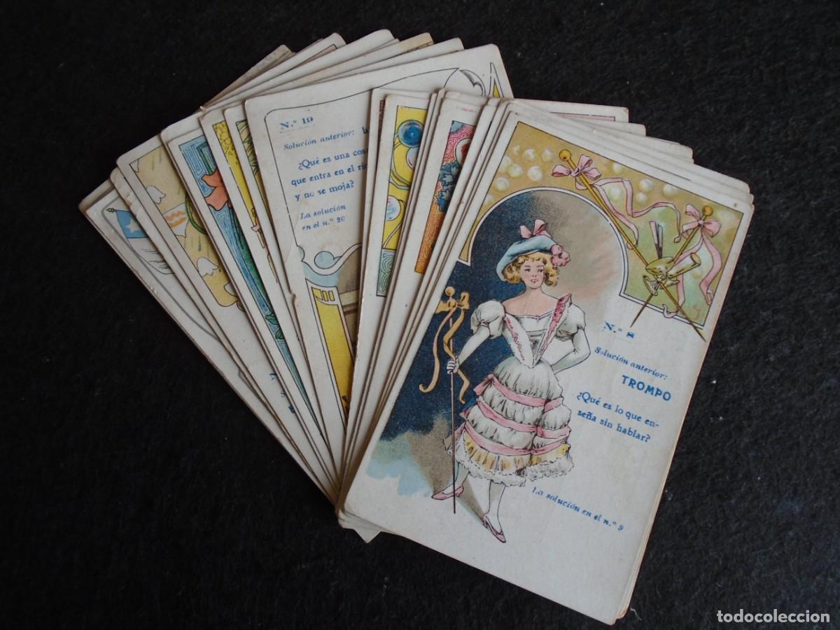 Coleccionismo cromos antiguos: (CHO-659)LOTE DE 18 CROMOS ACERTIJOS PUBLICIDAD CHOCOLATES MIGUEL ROIG (LERIDA)