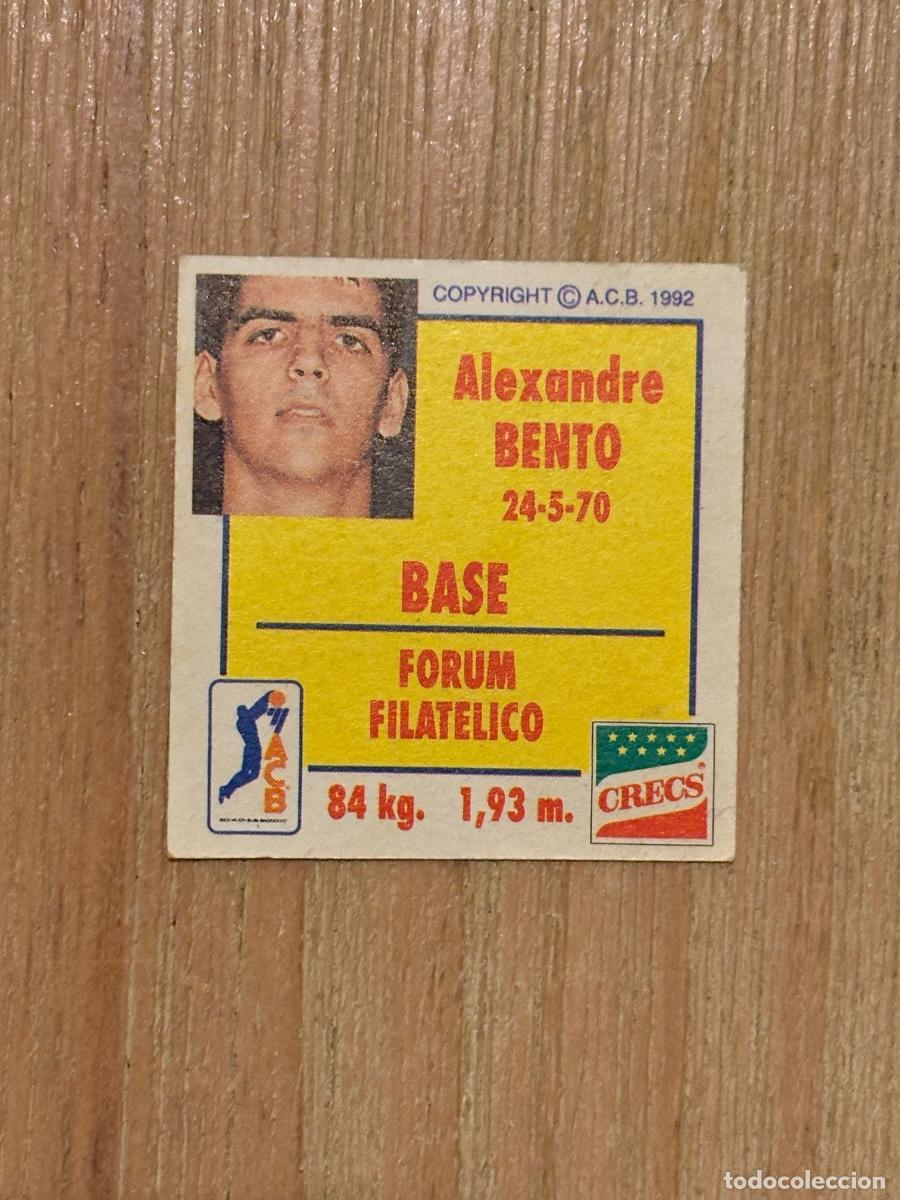Coleccionismo cromos antiguos: 37. CROMO PEGATINA CRECS ACB ALEXANDRE BENTO F&Oacute;RUM FILAT&Eacute;LICO 1992 SIN PEGAR