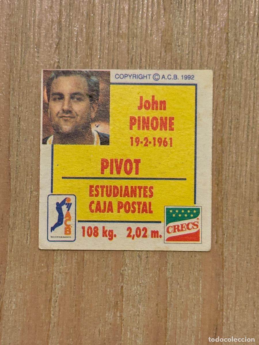 Coleccionismo cromos antiguos: 37. CROMO PEGATINA CRECS ACB JOHN PINONE ESTUDIANTES CAJA POSTAL 1992 SIN PEGAR