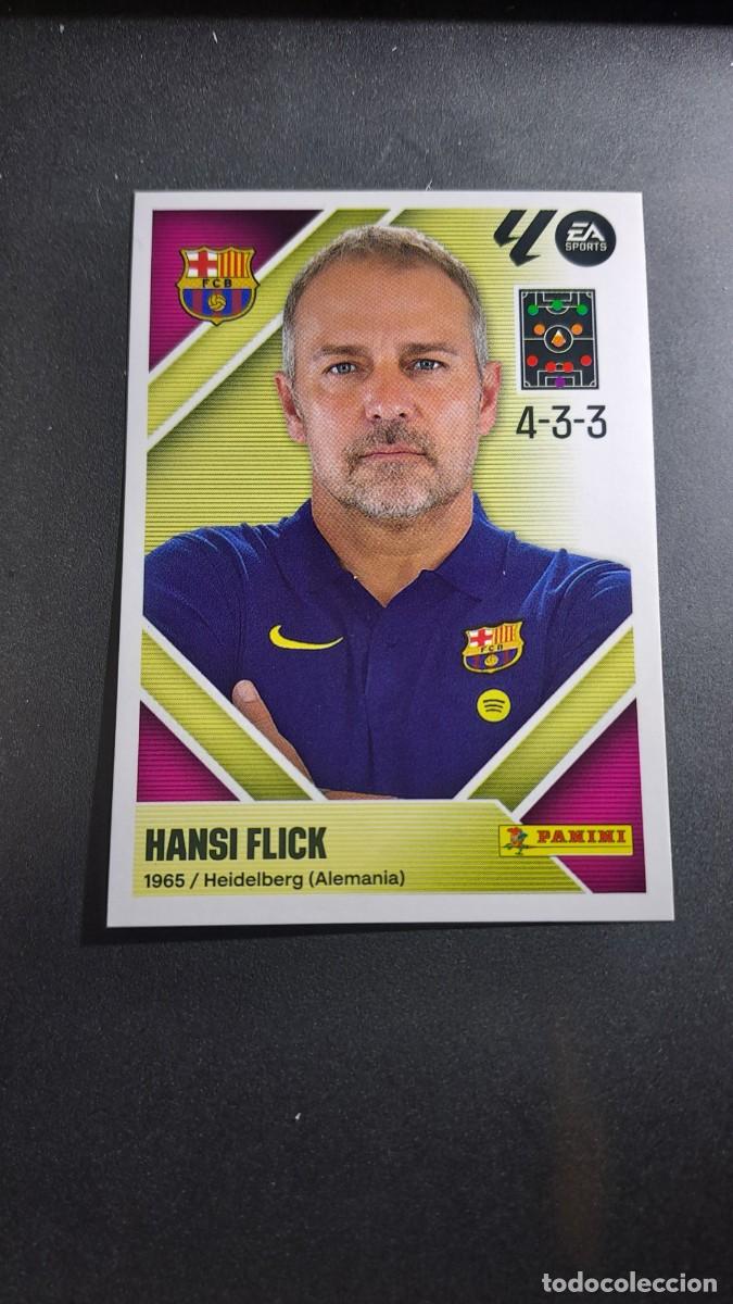 Coleccionismo cromos antiguos: CROMO HANSI FLICK 2 ENTRENADOR BARCELONA LIGA 2026 2027 26 27 ESTE PANINI NUNCA PEGADO